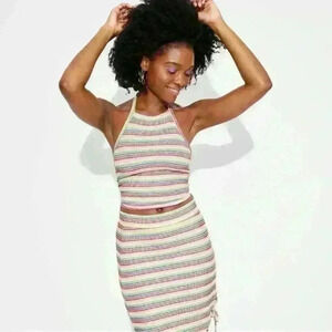 Target PRIDE rainbow Strip Halter Top